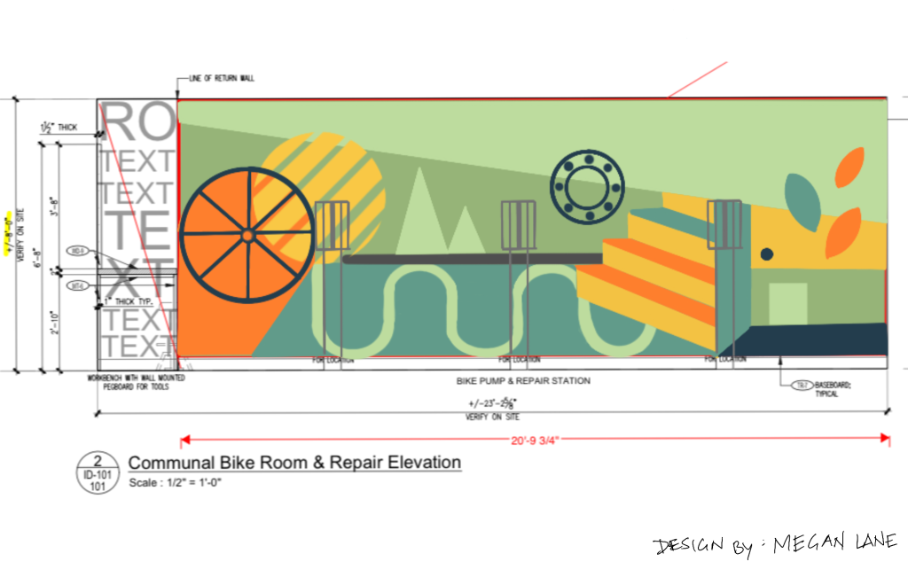 Bike mural digital drawing 1