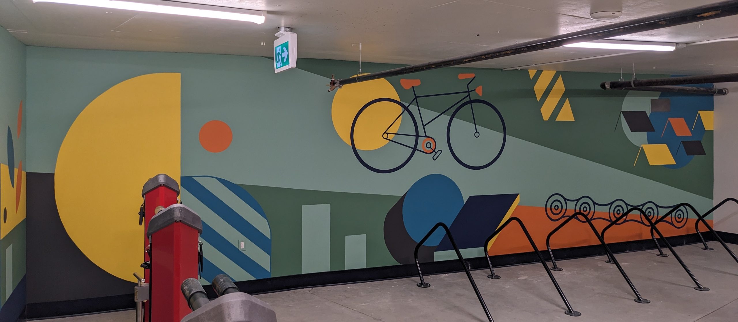 Colourful bike themed mural